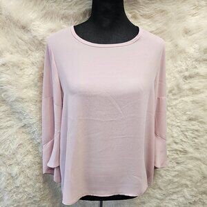 Zoe Women's Light Pink Raffle Sleeves Blouse Size M